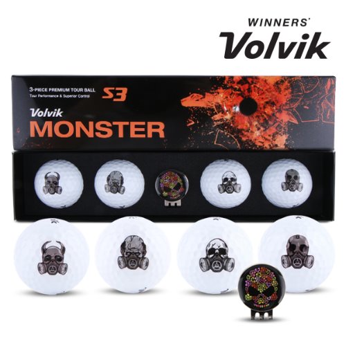 볼빅 S3 몬스터에디션 3피스 골프공 선물세트(4구+볼마커)